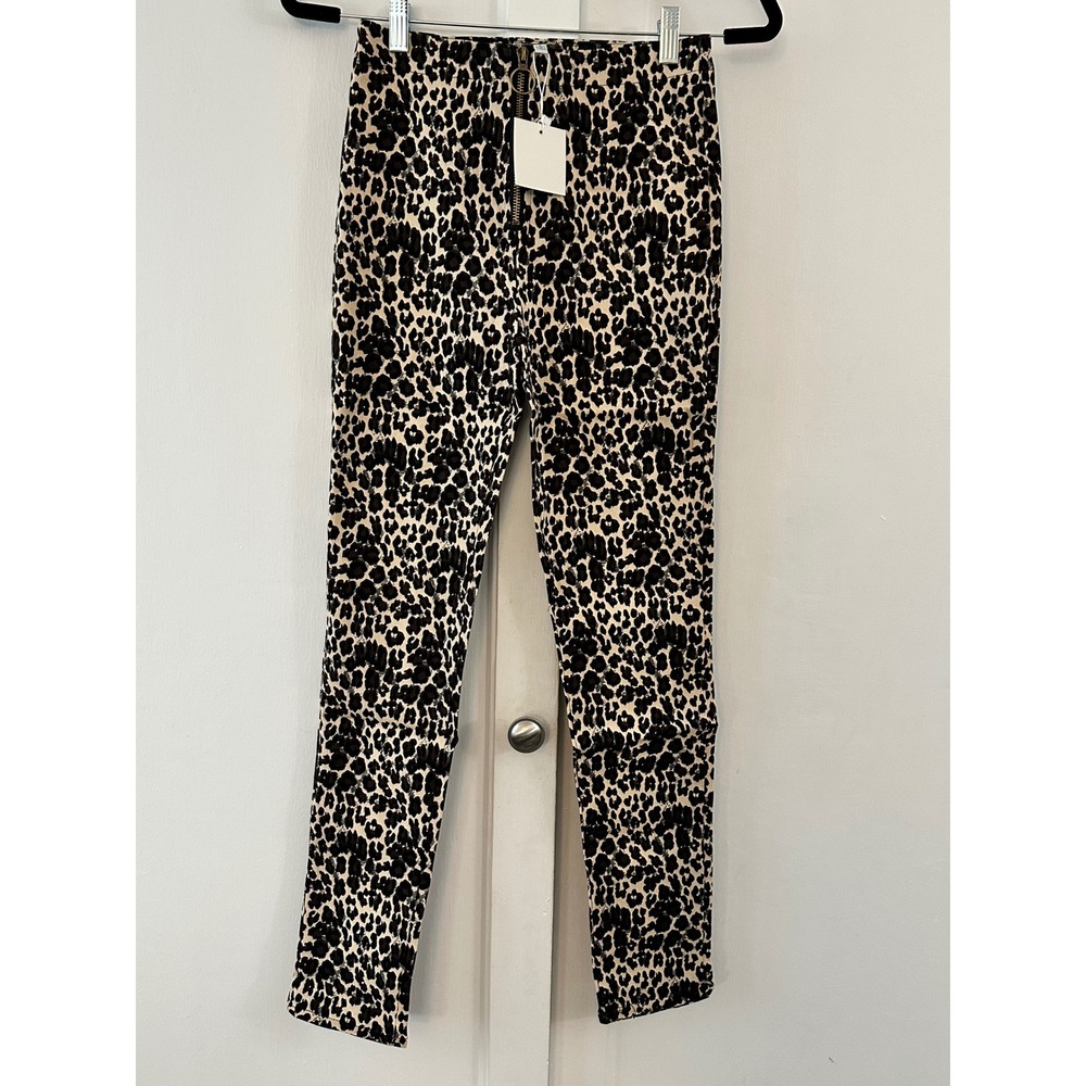 Leopard Print‎ High Waisted Skinny Leg Pants Size S
